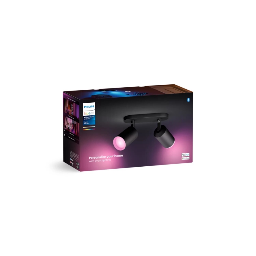 Philips - LED RGBW Hämardatav kohtvalgusti Hue FUGATO 2xGU10/4,2W/230V 2000-6500K must