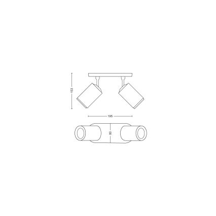 Philips - LED RGBW Hämardatav kohtvalgusti Hue FUGATO 2xGU10/4,2W/230V 2000-6500K valge