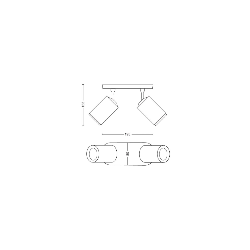 Philips - LED RGBW Hämardatav kohtvalgusti Hue FUGATO 2xGU10/4,2W/230V 2000-6500K valge
