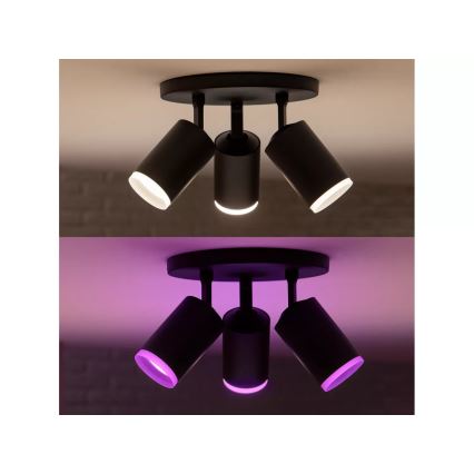 Philips - LED RGBW Hämardatav kohtvalgusti Hue FUGATO 3xGU10/4,2W/230V 2000-6500K must