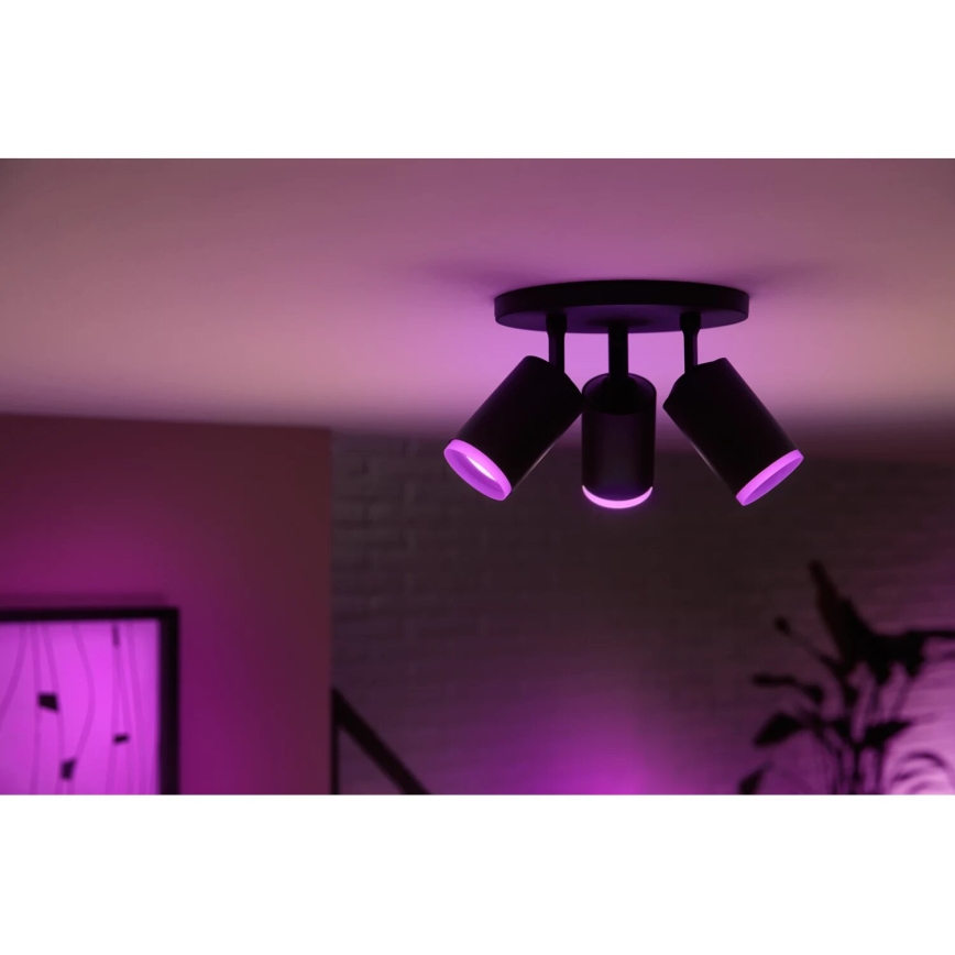 Philips - LED RGBW Hämardatav kohtvalgusti Hue FUGATO 3xGU10/4,2W/230V 2000-6500K must