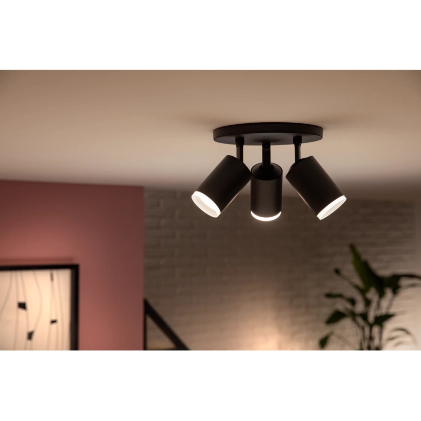 Philips - LED RGBW Hämardatav kohtvalgusti Hue FUGATO 3xGU10/4,2W/230V 2000-6500K must