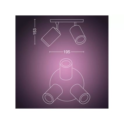 Philips - LED RGBW Hämardatav kohtvalgusti Hue FUGATO 3xGU10/4,2W/230V 2000-6500K valge
