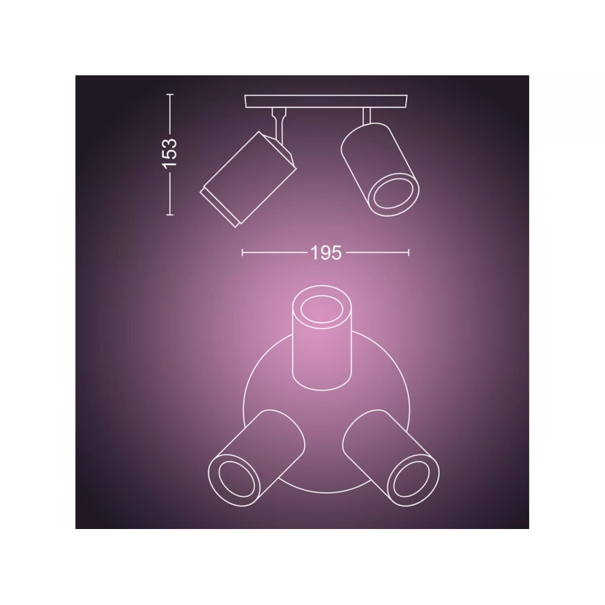 Philips - LED RGBW Hämardatav kohtvalgusti Hue FUGATO 3xGU10/4,2W/230V 2000-6500K valge