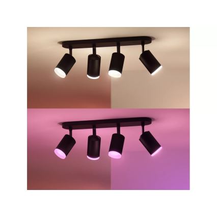 Philips - LED RGBW Hämardatav kohtvalgusti Hue FUGATO 4xGU10/4,2W/230V 2000-6500K must