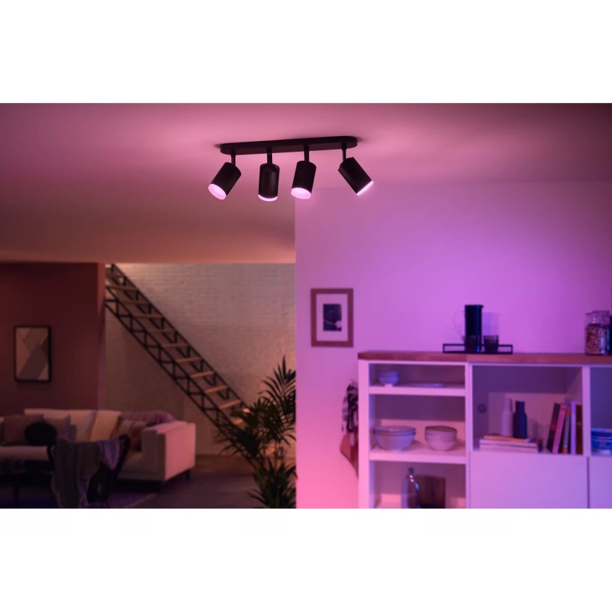 Philips - LED RGBW Hämardatav kohtvalgusti Hue FUGATO 4xGU10/4,2W/230V 2000-6500K must