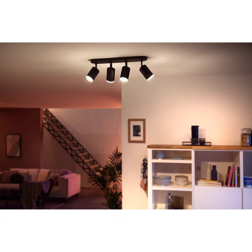 Philips - LED RGBW Hämardatav kohtvalgusti Hue FUGATO 4xGU10/4,2W/230V 2000-6500K must