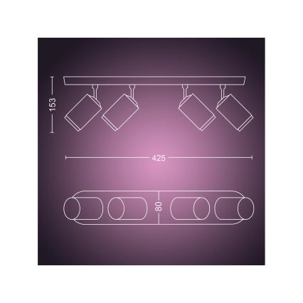 Philips - LED RGBW Hämardatav kohtvalgusti Hue FUGATO 4xGU10/4,2W/230V 2000-6500K must