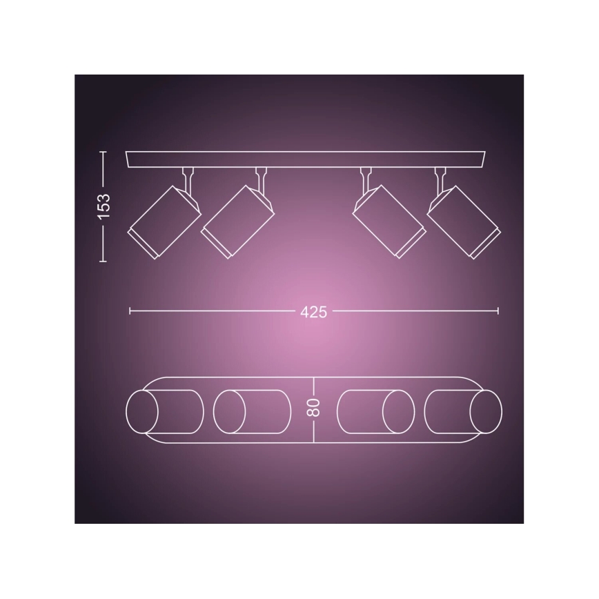 Philips - LED RGBW Hämardatav kohtvalgusti Hue FUGATO 4xGU10/4,2W/230V 2000-6500K must