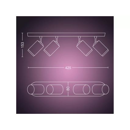 Philips - LED RGBW Hämardatav kohtvalgusti Hue FUGATO 4xGU10/4,2W/230V 2000-6500K valge