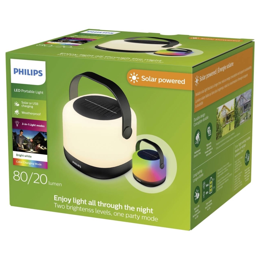 Philips - LED RGBW Hämardatav päikesepaneeliga kaasaskantav lamp ALULA LED/1,2W/5V 1200 mAh IP44
