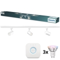 Philips - LED RGBW hämardatav punktvalgusti liistvalgustussüsteemis EASYLINK HUE 3xGU10/4,7W/230V 2200-6500K 1m valge + Hue bridge