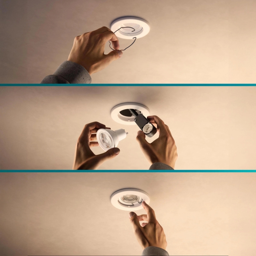 Philips - hämardatav LED RGBW sissepandav laevalgusti PERIDOT 1xGU10/6W/230V valge + kaugjuhtimispult