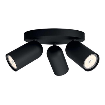 Philips - LED RGBW hämardatav spot-valgusti PONGEE 3xGU10/4,8W/230V 3000K must + kaugjuhtimispult