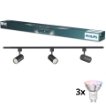 Philips - LED RGBW hämardatav suunavalgusti rööpasüsteemis EASYLINK HUE 3xGU10/4,7W/230V 2200-6500K 1m must