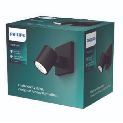 Philips - RUNNER LED RGBW hämardatav suunavalgusti 1xGU10/6,5W/230V 2700-6500K must