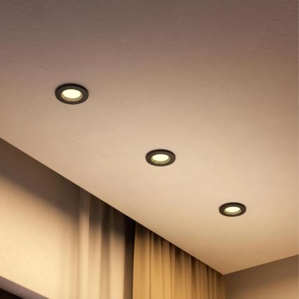 Philips - LED RGBW hämardatav süvistatav laevalgusti PERIDOT 1xGU10/6,5W/230V 2700-6500K must
