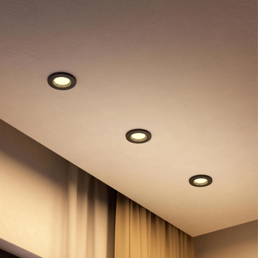 Philips - LED RGBW hämardatav süvistatav laevalgusti PERIDOT 1xGU10/6,5W/230V 2700-6500K must