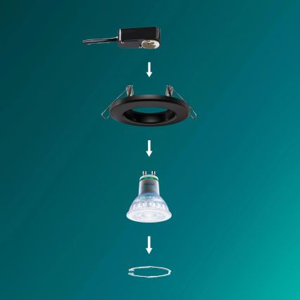 Philips - LED RGBW hämardatav süvistatav laevalgusti PERIDOT 1xGU10/6,5W/230V 2700-6500K must