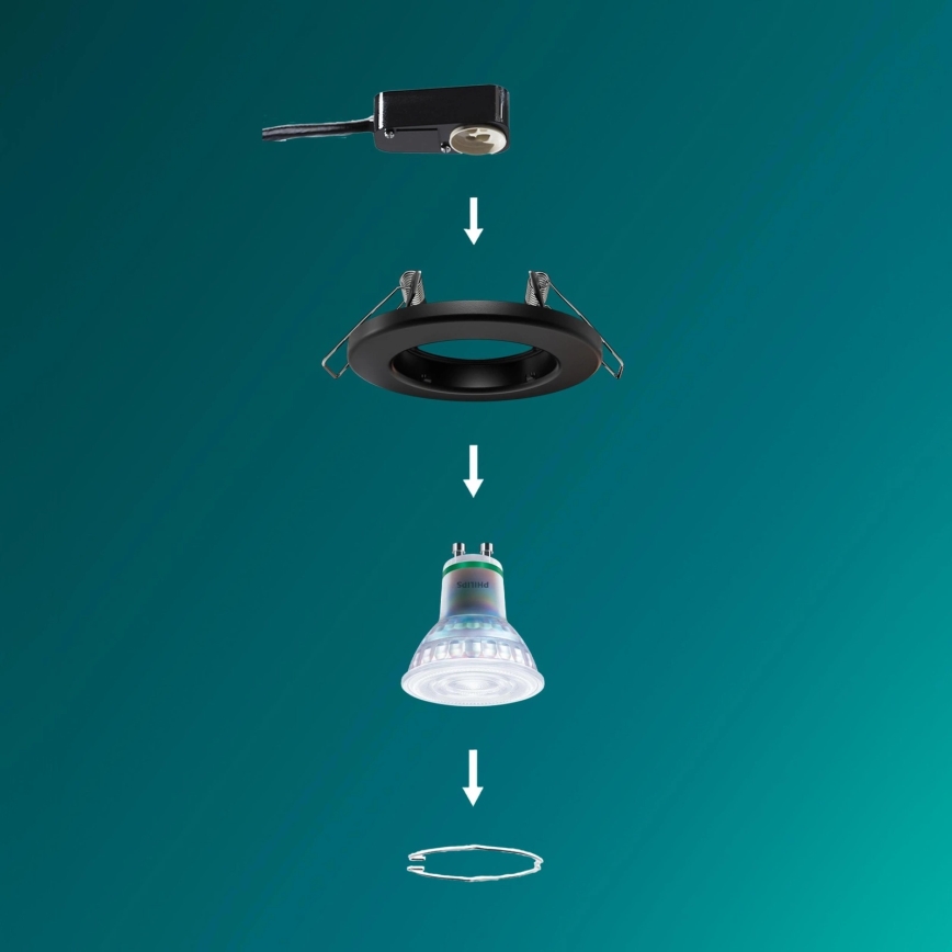 Philips - LED RGBW hämardatav süvistatav laevalgusti PERIDOT 1xGU10/6,5W/230V 2700-6500K must