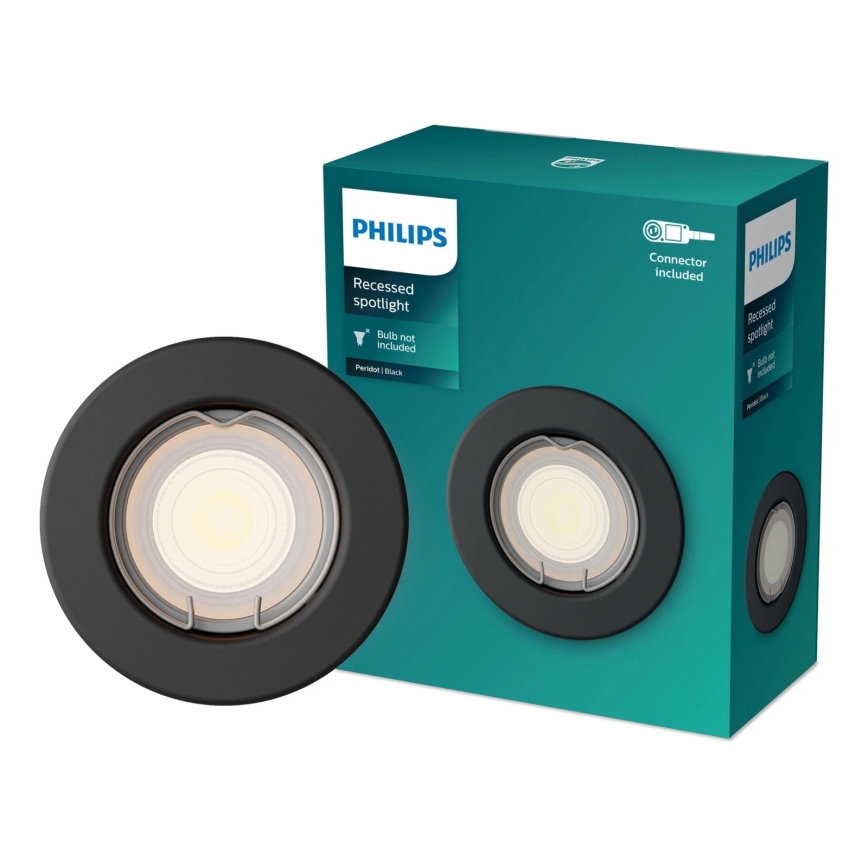 Philips - LED RGBW hämardatav süvistatav laevalgusti PERIDOT 1xGU10/6,5W/230V 2700-6500K must