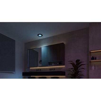 Philips - LED RGBW Hämardatav süvistatav valgusti vannituppa Hue SLIM LED/8,3W/230V 2000-6500K IP44 must