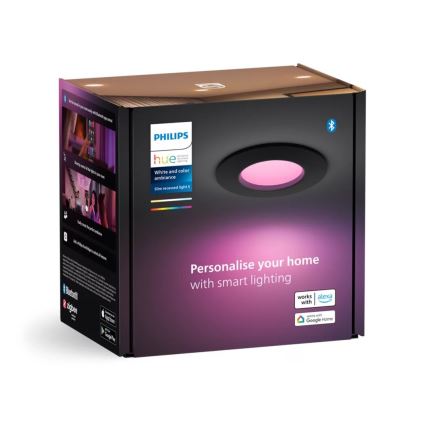Philips - LED RGBW Hämardatav süvistatav valgusti vannituppa Hue SLIM LED/8,3W/230V 2000-6500K IP44 must