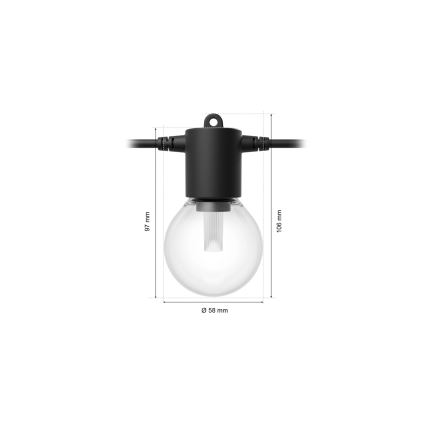 Philips - LED RGBW hämardatav välisvalgustuskett Hue FESTAVIA 20xLED 14m IP65