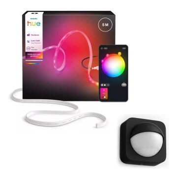 Philips - LED RGBW hämardatav välisvalgustusriba Hue FLUX 5m LED/30W/230V 2200-6500K IP67 + liikumisandur