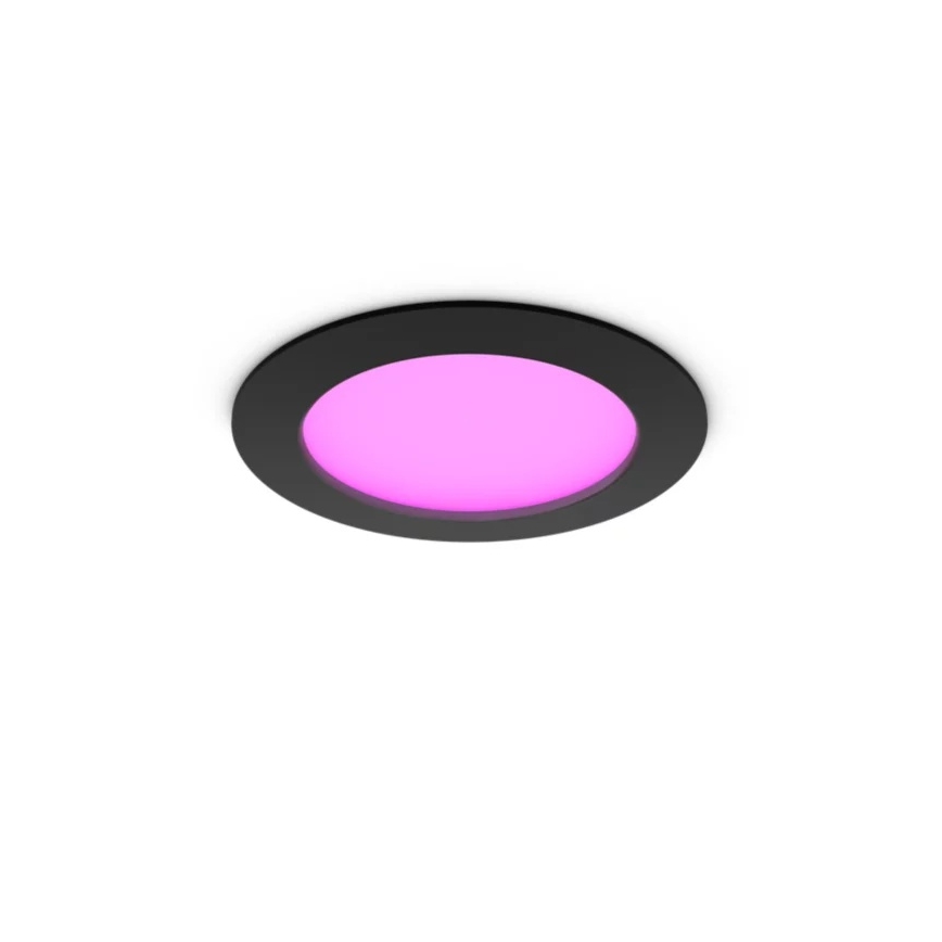 Philips - LED RGBW hämardatav vannitoa sissepaigaldatav laevalgusti Hue SLIM LED/12W/230V 1000-20000K must IP44
