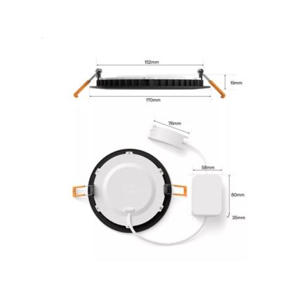 Philips - LED RGBW hämardatav vannitoa sissepaigaldatav laevalgusti Hue SLIM LED/12W/230V 1000-20000K must IP44