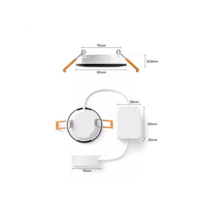 Philips - LED RGBW hämardatav vannitoa süvistatud laevalgusti Hue SLIM LED/8,3W/230V 1000-20000K must P44