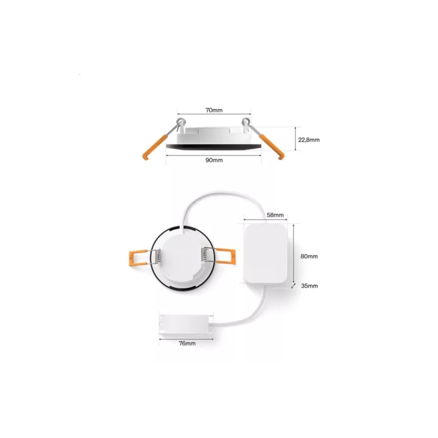 Philips - LED RGBW hämardatav vannitoa süvistatud laevalgusti Hue SLIM LED/8,3W/230V 1000-20000K must P44