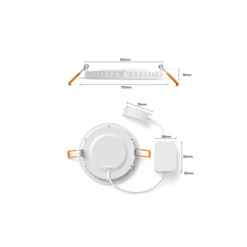 Philips - LED RGBW hämardatav vannitoa sisseehitatav laevalgusti Hue SLIM LED/12W/230V 1000-20000K valge IP44