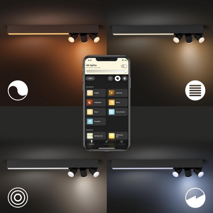 Philips - LED RGBW Hämardatav kohtvalgusti LED/25W/230V + 3xGU10/5,7W