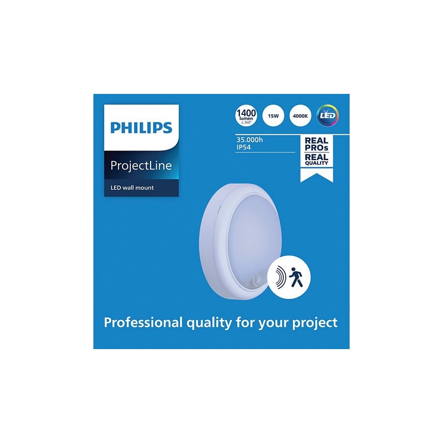 Philips - LED Seinavalgusti anduriga PROJECTLINE LED/15W/230V IP54