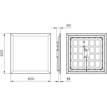 Philips - LED Süvistatav valguspaneel PROJECTLINE LED/36W/230V 62x62 cm