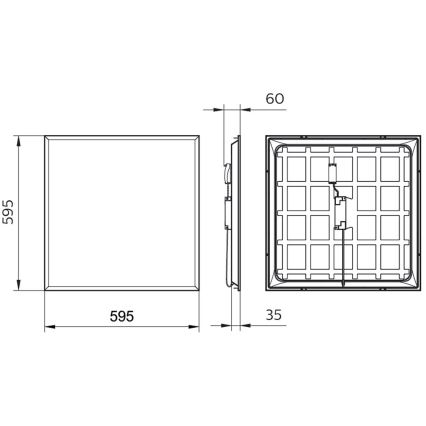 Philips - LED Süvistatav valgusti PROJECTLINE LED/36W/230V 59,5x59,5 cm