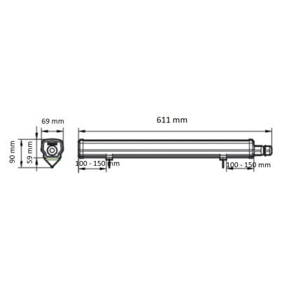Philips - LED tehniline ribalamp LEDINAIRE LED/15W/230V 60 cm IP66