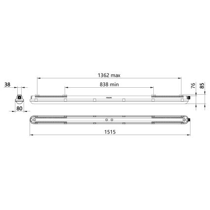Philips - LED tehniline ribavalgusti CORELINE LED/37,5W/230V 150 cm IP66