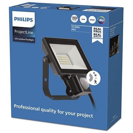 Philips - LED Väli prožektor anduriga PROJECTLINE LED/20W/230V IP65 3000K