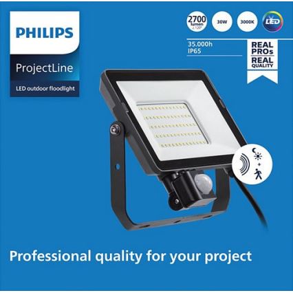 Philips - LED Väli prožektor anduriga PROJECTLINE LED/30W/230V IP65 3000K