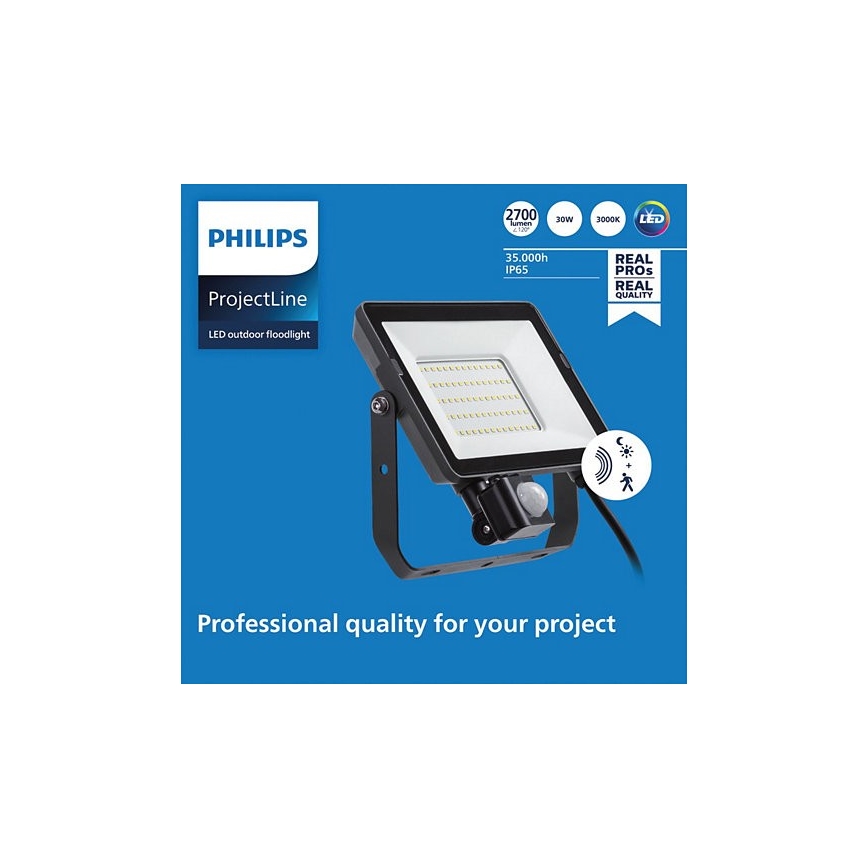 Philips - LED Väli prožektor anduriga PROJECTLINE LED/30W/230V IP65 3000K