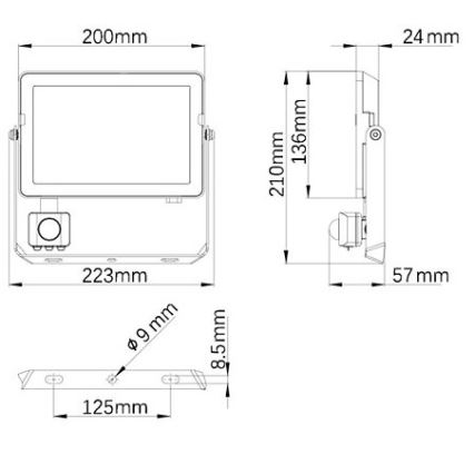 Philips - LED Väli prožektor anduriga PROJECTLINE LED/50W/230V IP65 3000K