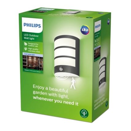 Philips-LED Väli seinavalgusti anduriga LED/6W/230V 4000K IP44