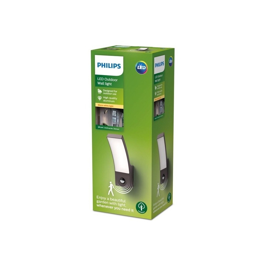 Philips-LED Väli seinavalgusti anduriga LED/12W/230V 2700K IP44