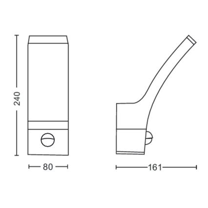 Philips-LED Väli seinavalgusti anduriga LED/12W/230V 2700K IP44