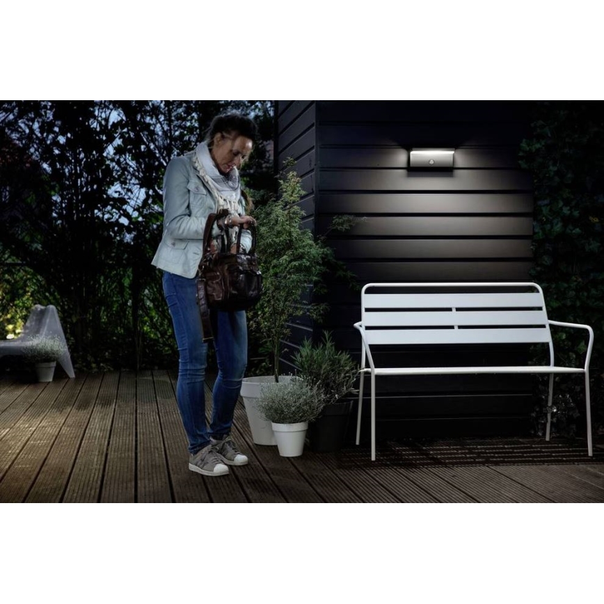 Philips - LED Väli seinavalgusti koos anduriga BUSTAN LED/3,8W/230V 2700K IP44