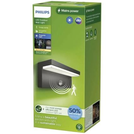 Philips - LED Väli seinavalgusti koos anduriga BUSTAN LED/3,8W/230V 2700K IP44