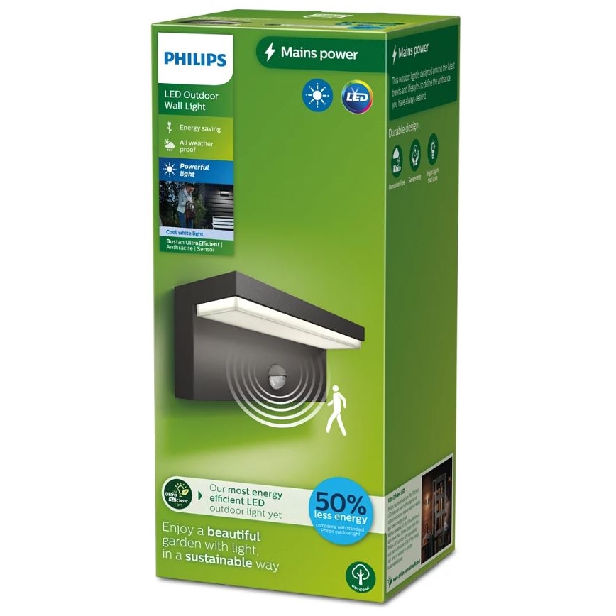 Philips - LED Väli seinavalgusti koos anduriga BUSTAN LED/3,8W/230V 4000K IP44